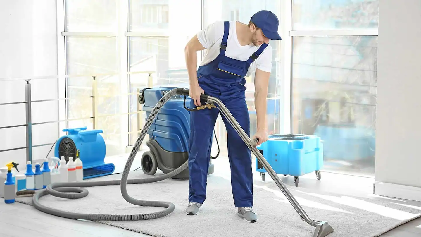 Deep carpet cleaning process demonstration